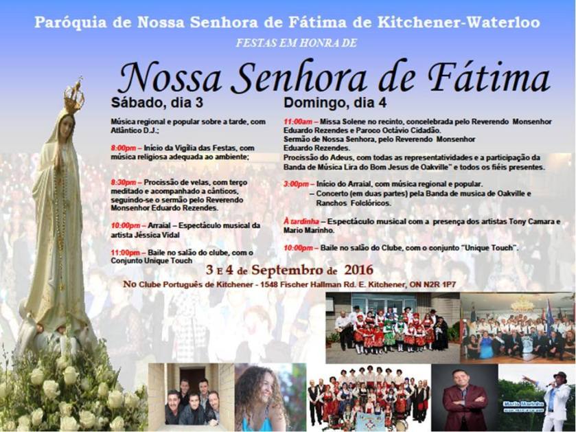 Festas Em Honra De Nossa Senhora De Fatima 2016